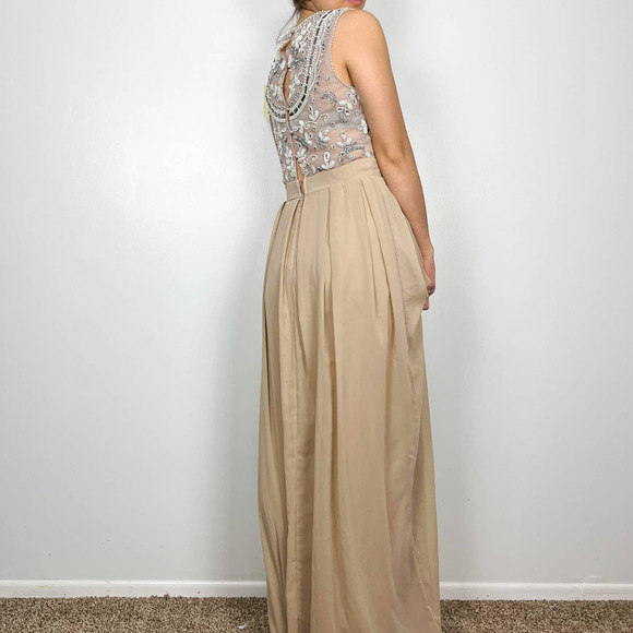 Maya Tall Delicate Blush Pink Maxi Dress With Embellished Beaded Back Size 6 - Picture 5 of 14